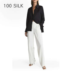 Loose - fit Button - Up Silk Blouse - SILKSER