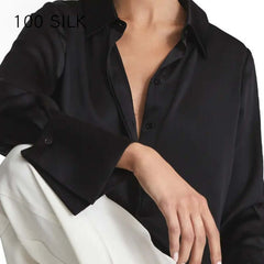 Loose - fit Button - Up Silk Blouse - SILKSER