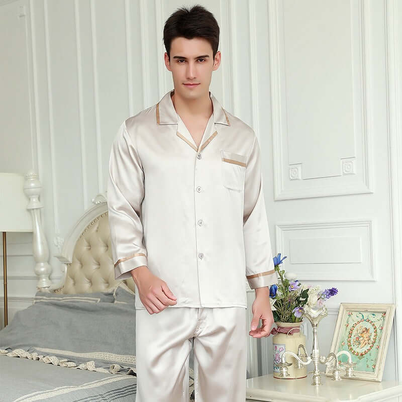 Luxurious 22 MM Mulberry Silk Men's Pajama Set - SILKSER