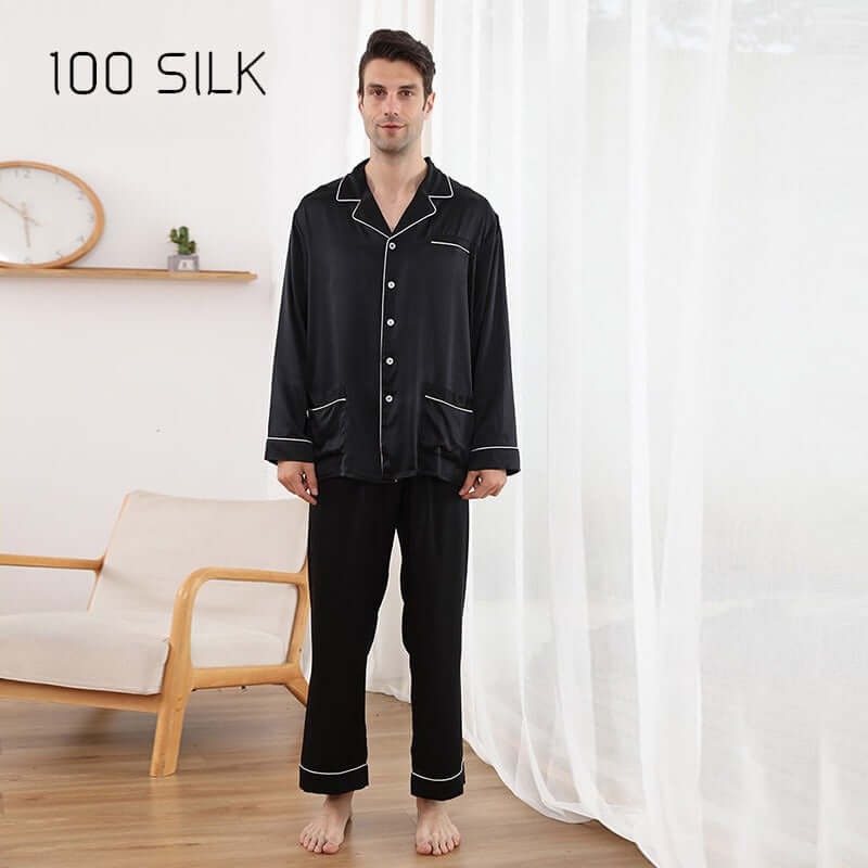 Luxury Long Sleeve Silk Men's Pajama Set - SILKSER