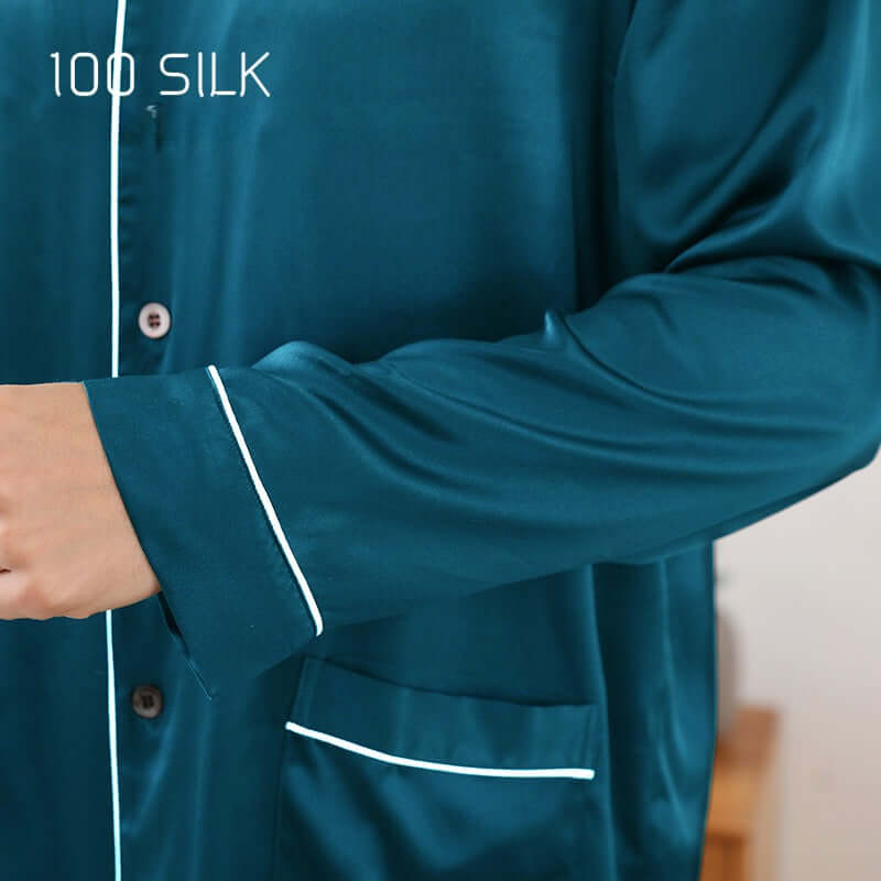 Luxury Long Sleeve Silk Men's Pajama Set - SILKSER