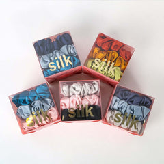 M Size Silk Scrunchy Ponytail Holders - SILKSER