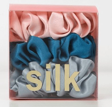 M Size Silk Scrunchy Ponytail Holders - SILKSER