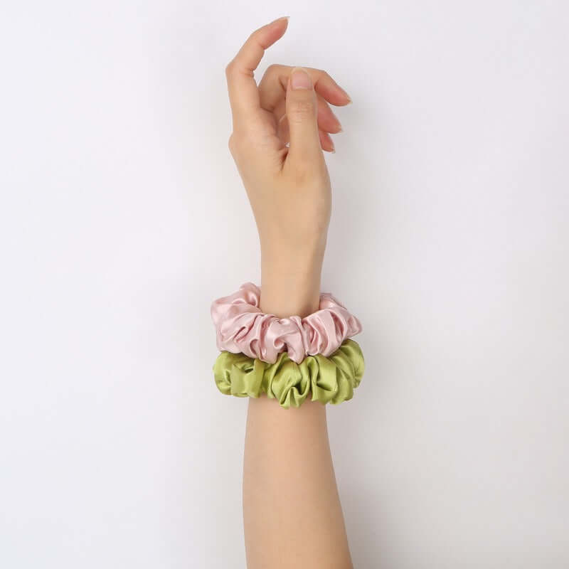 M Size Silk Scrunchy Ponytail Holders - SILKSER