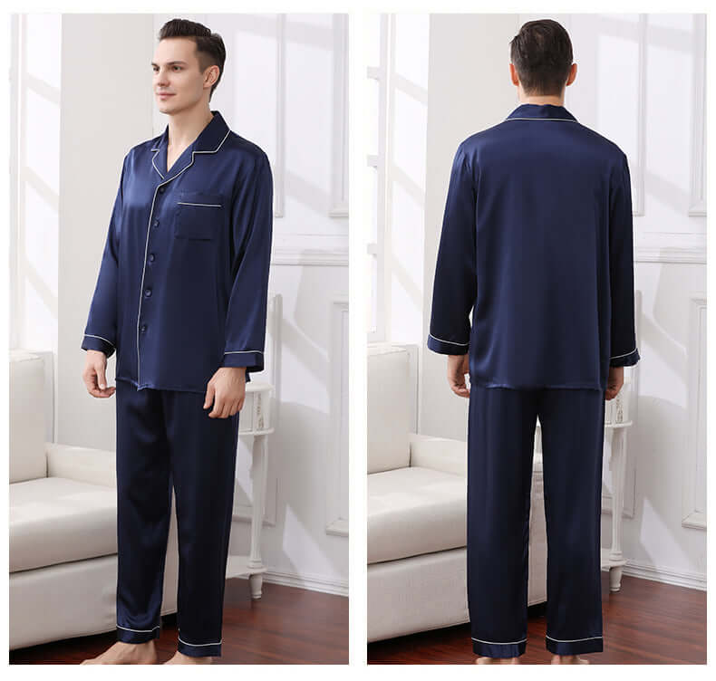 Silkser Men Silk Pajama Set Sleepwear