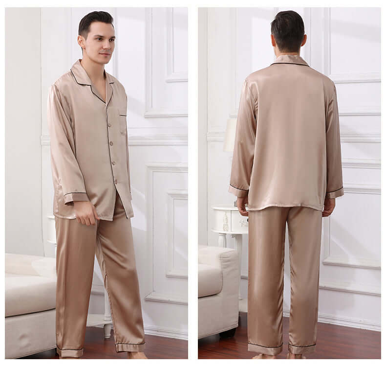 Silkser Men Silk Pajama Set Sleepwear