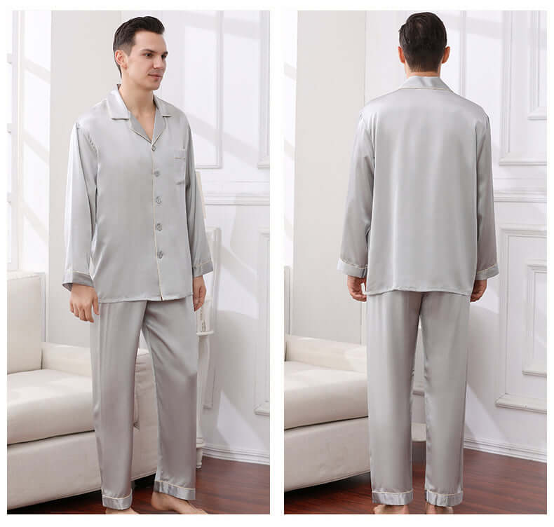 Silkser Men Silk Pajama Set Sleepwear