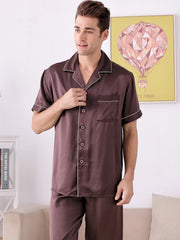 Mens Lounge-Cozy Silk Pajama Set