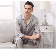 Silkser Men Silk Pajama Set Sleepwear