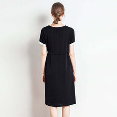 Minimalist Black Silk Dress - SILKSER