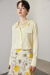 New Turn - down Collar Silk Blouse - SILKSER