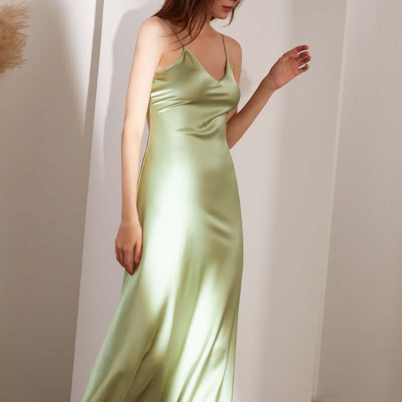 Pure Silk Strap Evening Dress - SILKSER