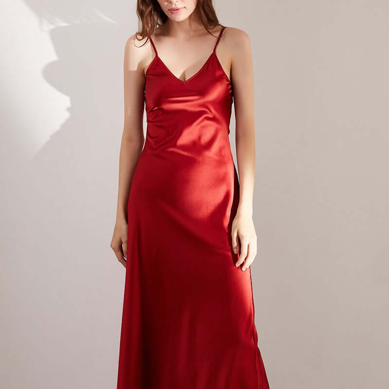 Pure Silk Strap Evening Dress - SILKSER