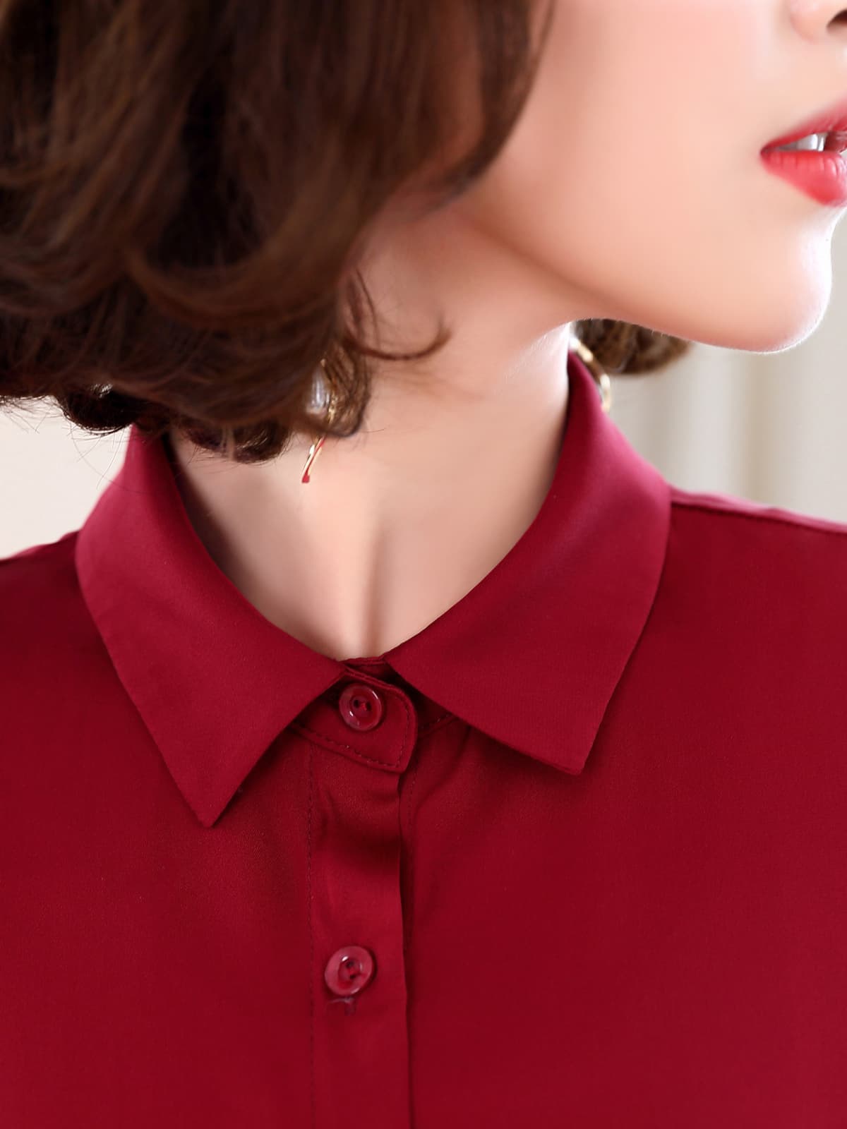 Minimalist Silk Women's Blouse-For Office Casual