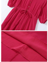 Red Mulberry Silk Dress - SILKSER