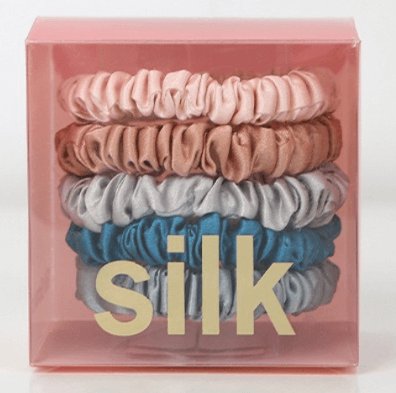 S Size Silk Scrunchy Ponytail Holders - SILKSER