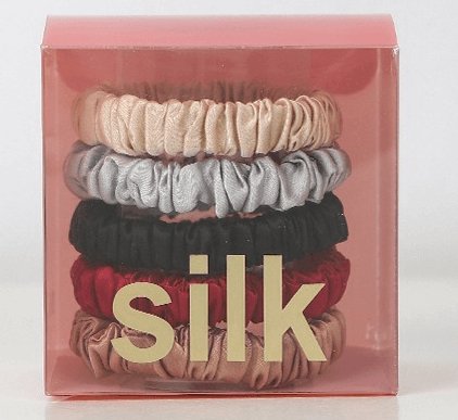 S Size Silk Scrunchy Ponytail Holders - SILKSER