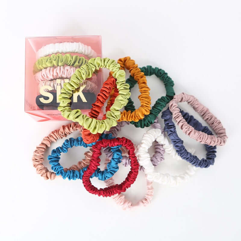 S Size Silk Scrunchy Ponytail Holders - SILKSER