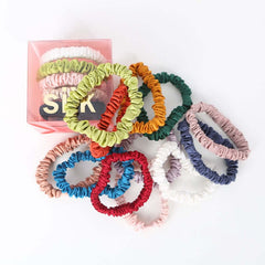 S Size Silk Scrunchy Ponytail Holders - SILKSER