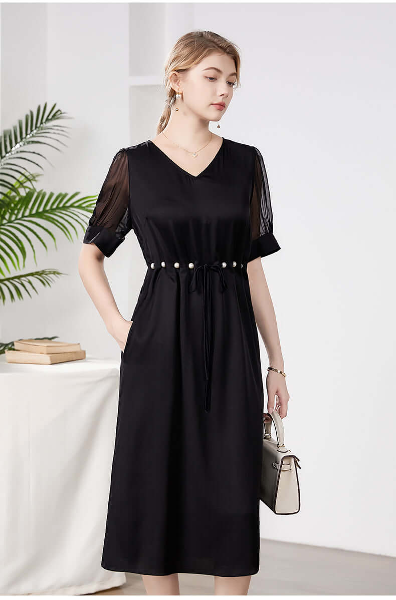 2024 fashion Silk Dress summer Dress Party Dress Dress to work black dress