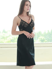 Women's Lace Silk Nightgown - Luxurious & Breathable Sleepwear