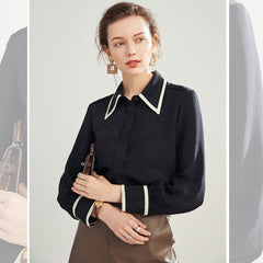 Chic Bow Tie Silk Blouse