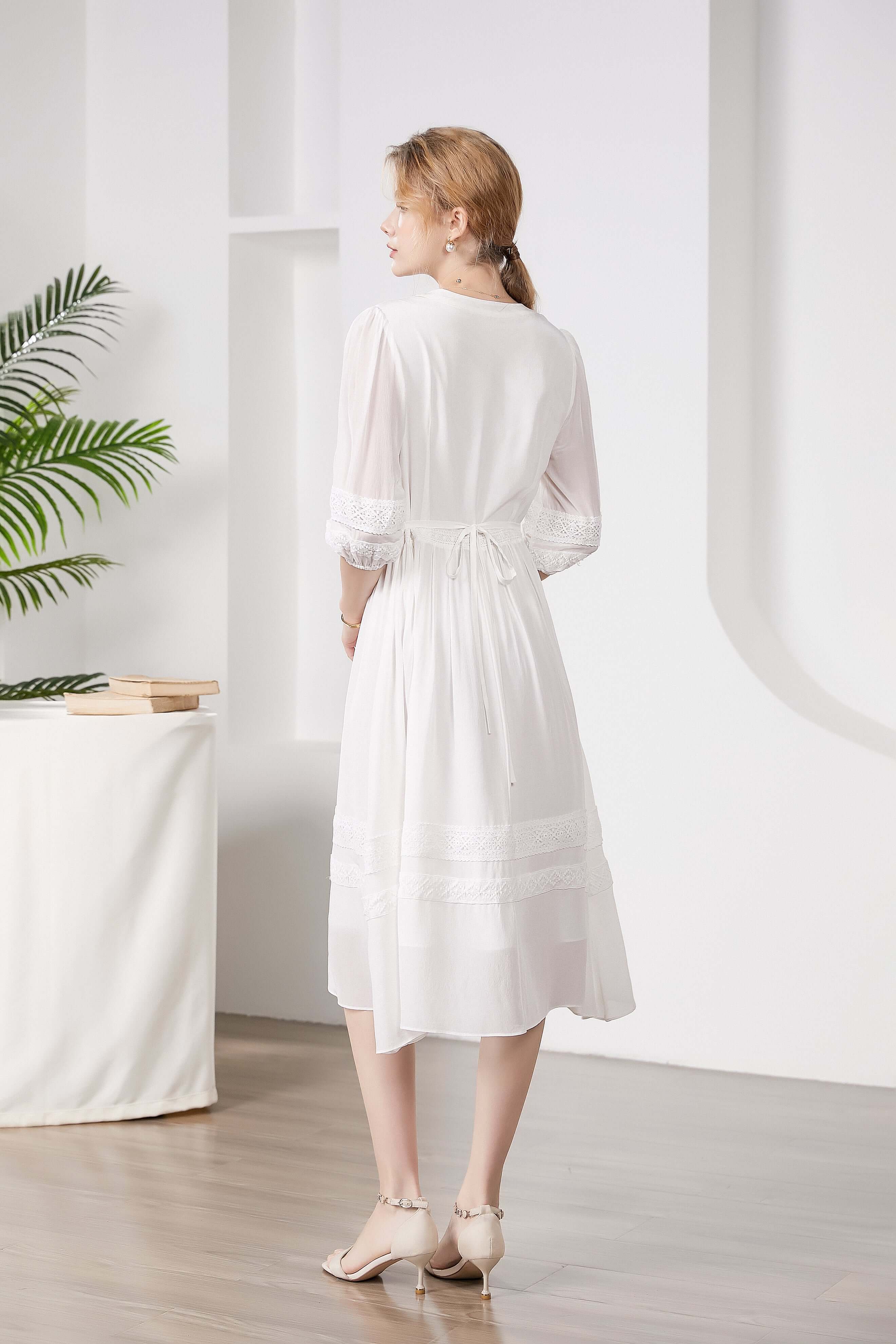 2024 fashion Silk Dress summer Dress Party Dress Dress to work white dress