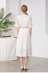 2024 fashion Silk Dress summer Dress Party Dress Dress to work white dress