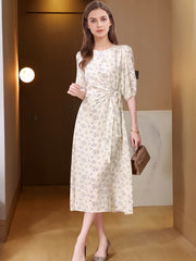 French Round Neck Mulberry Silk Dress