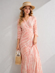 Elegant Mulberry Silk Maxi Dress