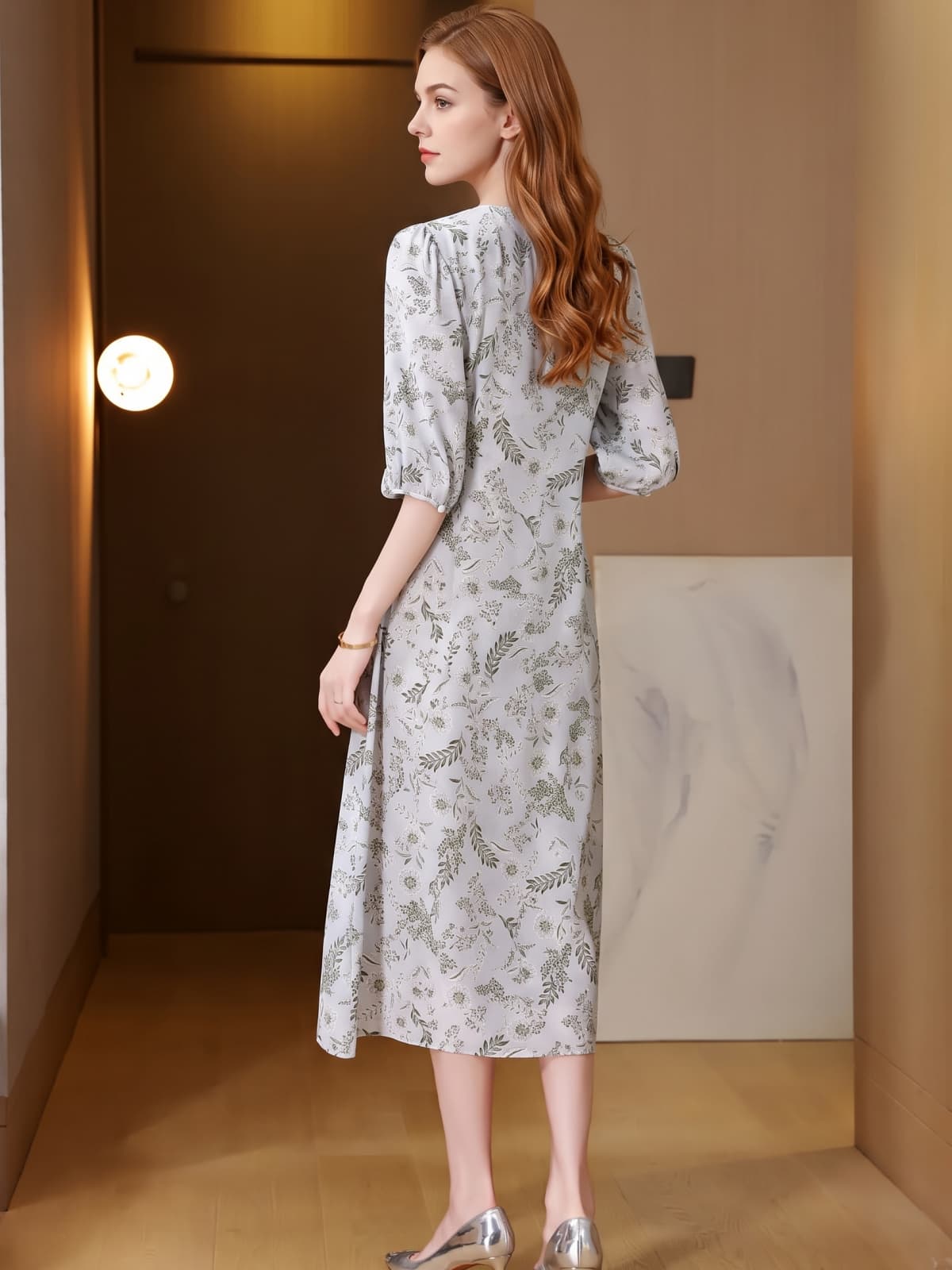 French Round Neck Mulberry Silk Dress