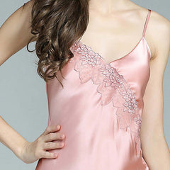 Strap Lace Silk Nightdress/Nightgown