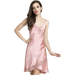 Strap Lace Silk Nightdress/Nightgown