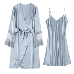 Silkser Lace Two-piece Set Silk Nightgown Nightdress