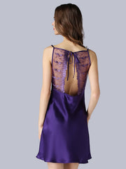 Comfortable Lace Strap Silk Nightgown