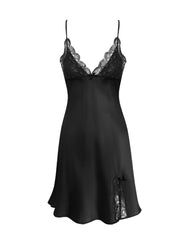 Elegant Adjustable Spaghetti Straps Silk Nightgown