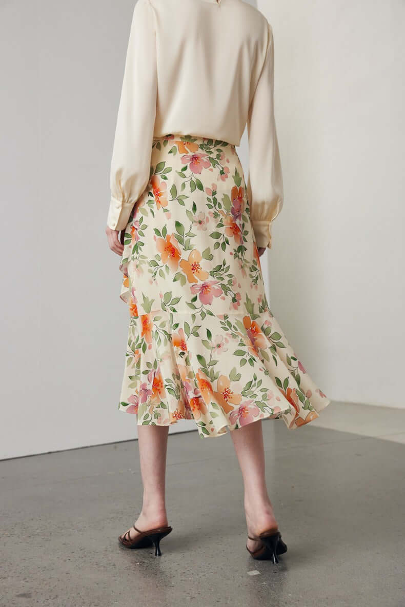 Silkser Summer Floral Silk Skirt/Dress