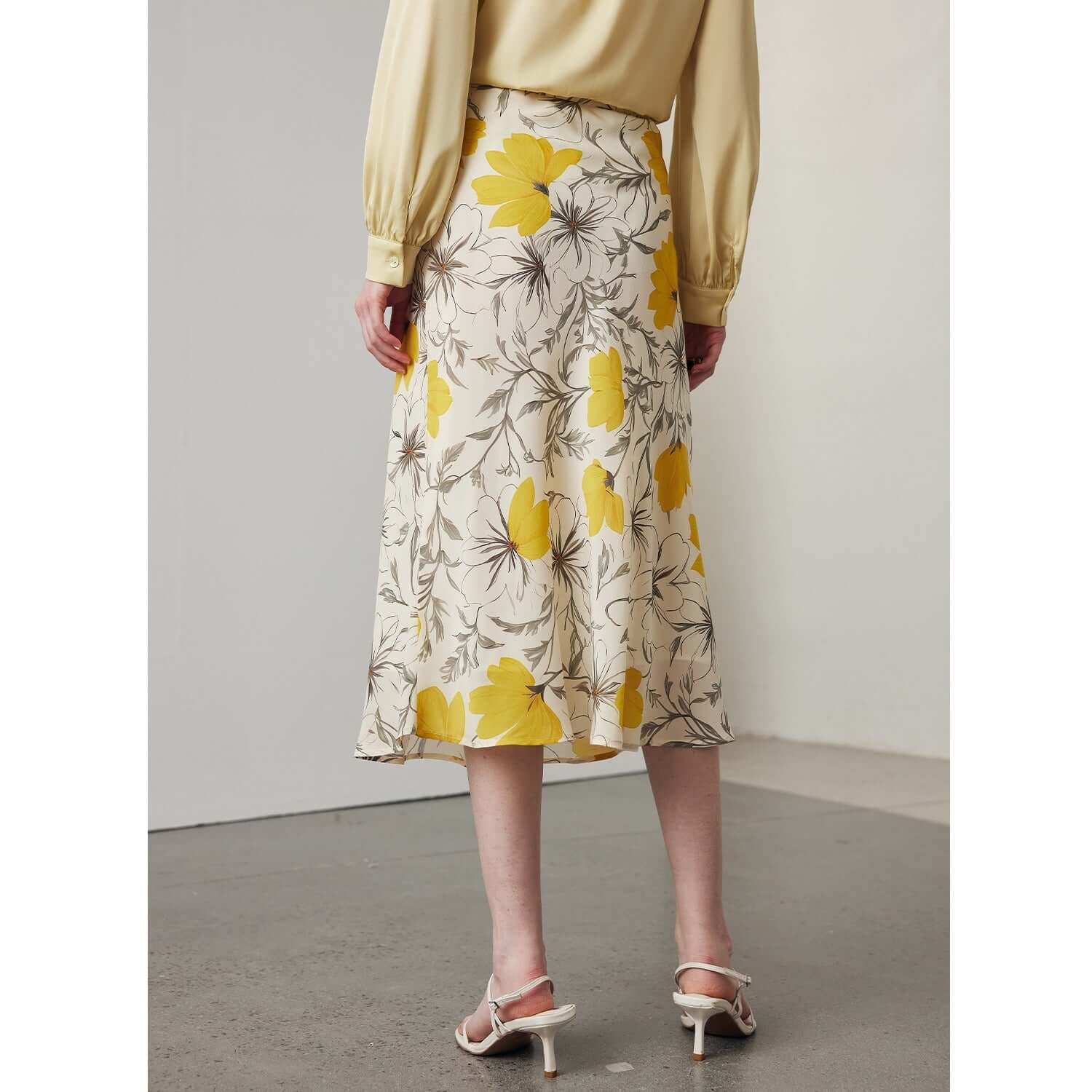 Silkser summer A-line floral silk skirt/dress