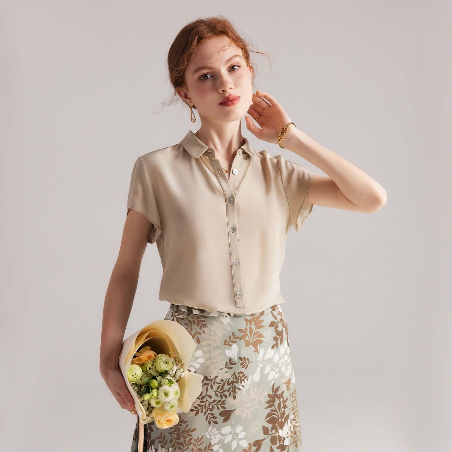 summer silk lady/women blouse/shirt