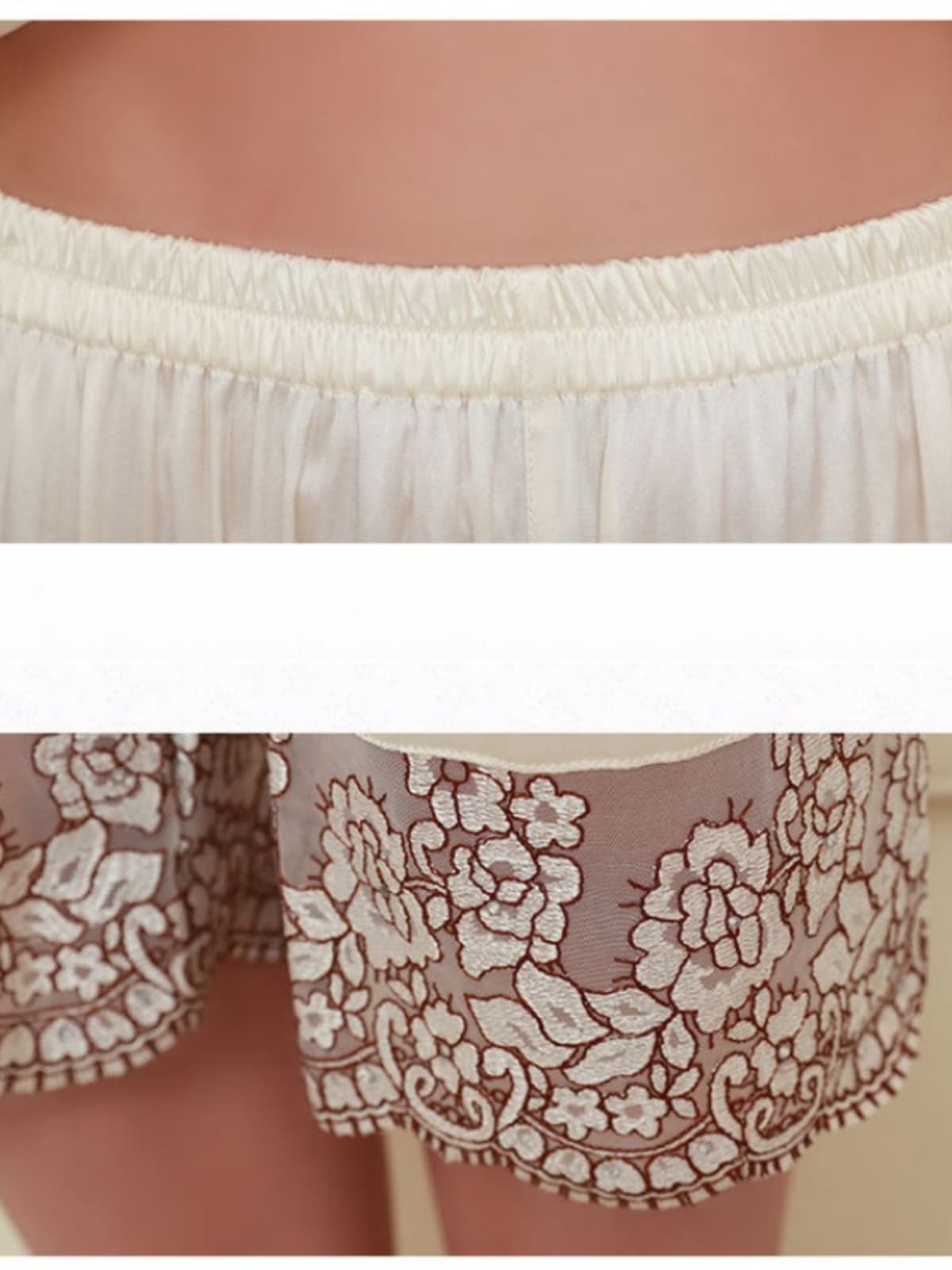 Women's Lace Silk Pajamas Set Luxurious Nightwear