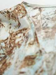 Close-up of the vintage print detail on the Vintage Print Mulberry Silk Dress.