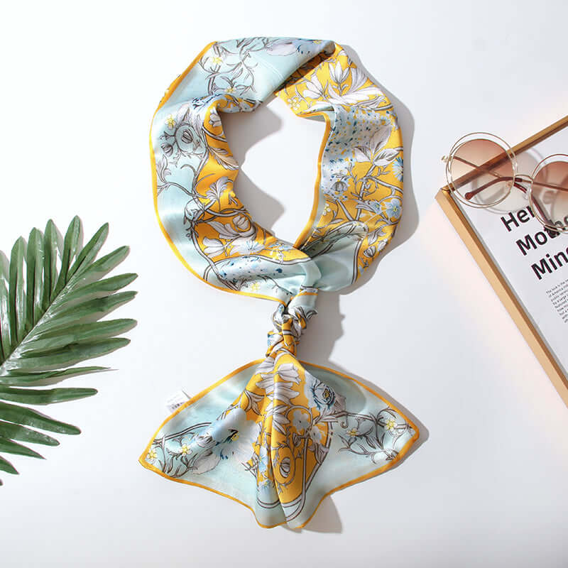 Versatile Double - sided Long Silk Scarf - SILKSER