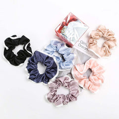 White - trimmed Silk Scrunchy - SILKSER