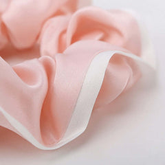 White - trimmed Silk Scrunchy - SILKSER