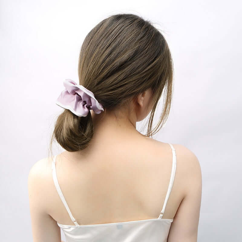 White - trimmed Silk Scrunchy - SILKSER