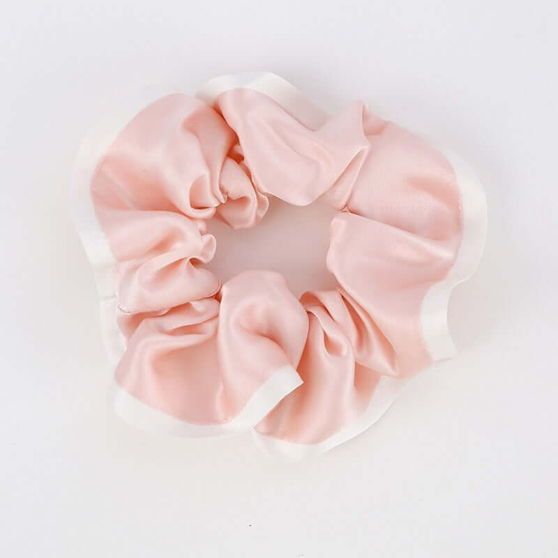 White - trimmed Silk Scrunchy - SILKSER