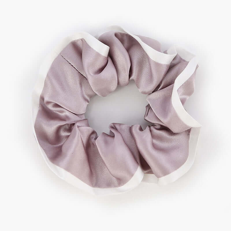 White - trimmed Silk Scrunchy - SILKSER