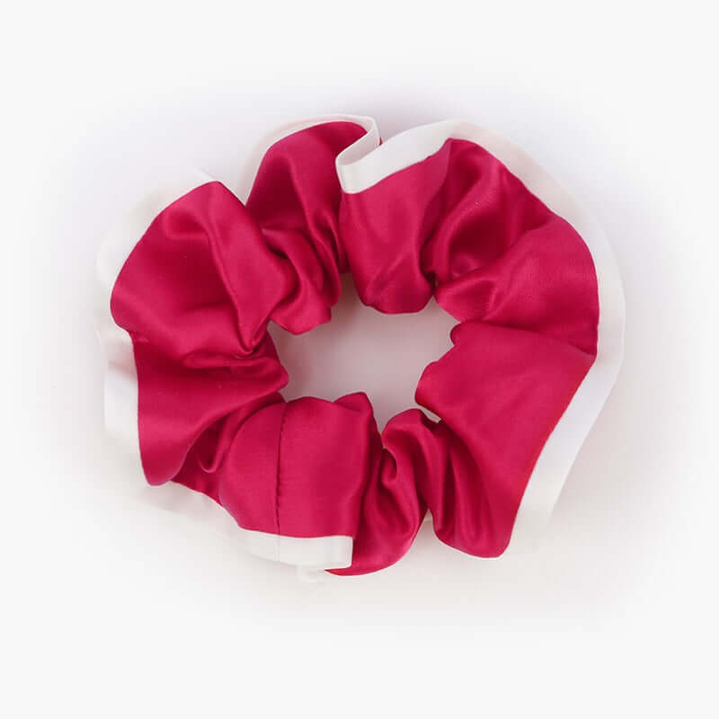 White - trimmed Silk Scrunchy - SILKSER