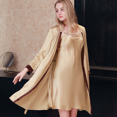 Women Strap Silk Nightgown Robe Two - piece Set - SILKSER