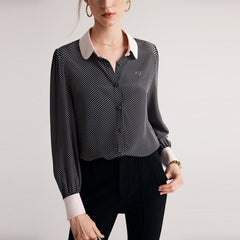 Polka Dots Women's Silk Blouse